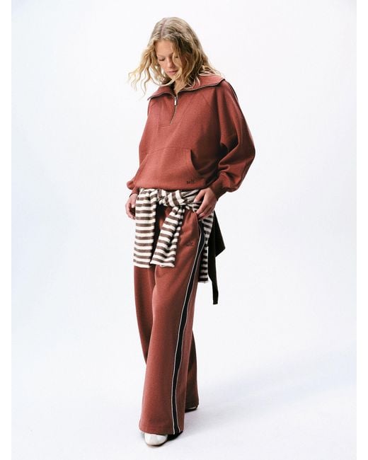 Self Red Rust Half Zip Sweatshirt