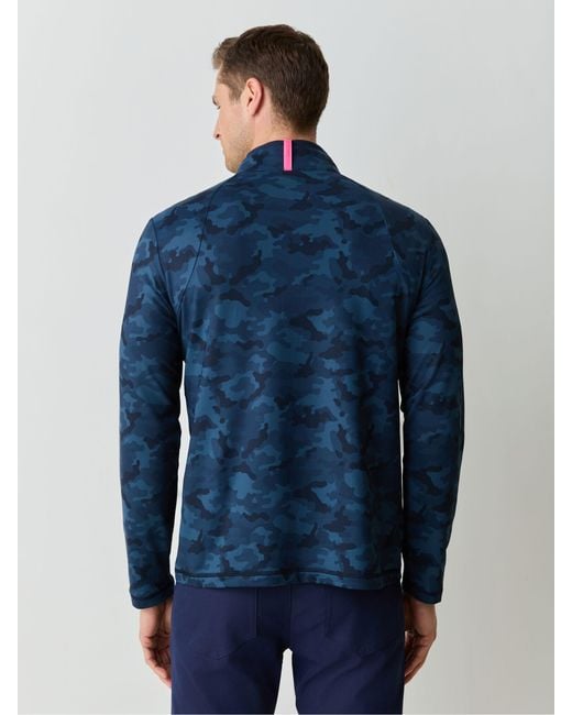 G/FORE Blue Brushed Back Tech Quarter Zip Pullover Jumper for men