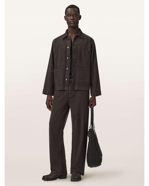 AllSaints Black Allsaints Mukesh Cord Shacket for men