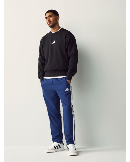 Adidas Blue Essentials 3-Stripes Stanford Open Hem Joggers for men