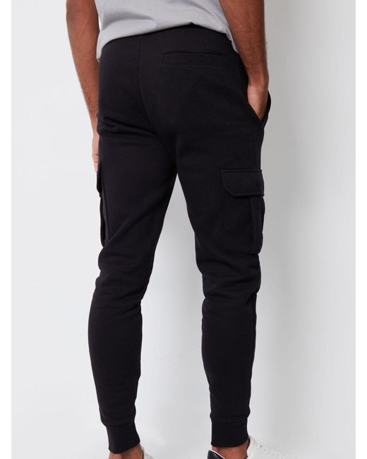 Threadbare Black Cargo Style Joggers for men
