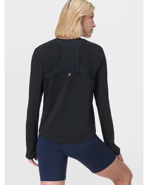 Sweaty Betty Blue Breathe Easy Mesh Long Sleeve Top