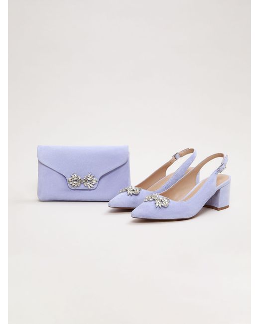 Phase Eight White Sparkle Block Heels
