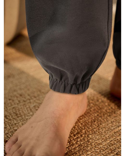 Next Gray Cuffed Regular Fit Brushback Joggers for men