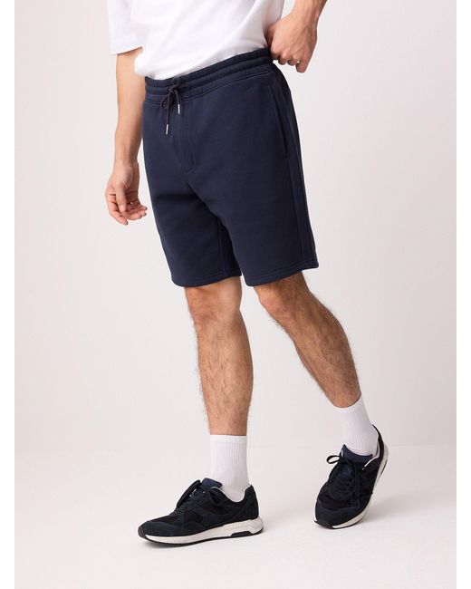 Next Blue Brushed Jersey Zip Pocket Shorts for men
