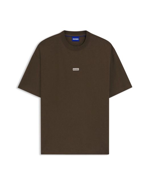 HUGO Brown Back Print Logo Oversize T-Shirt for men