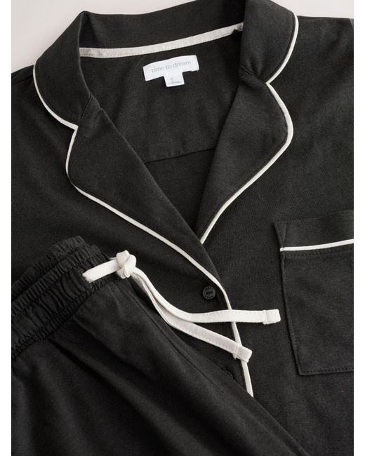 Next Black Jersey Button Through Pyjamas