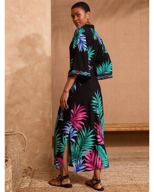 Love & Roses Blue Petite Jersey Belted Shirt Midi Dress