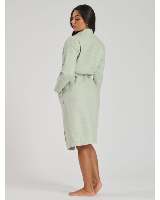 Loungeable Green Herren 100% Baumwolle Waffel Bademantel Für Herren