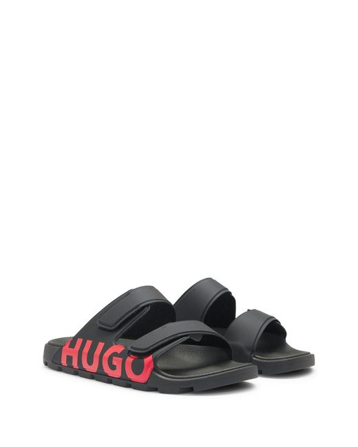HUGO Black Evander Double Strap Sandals for men
