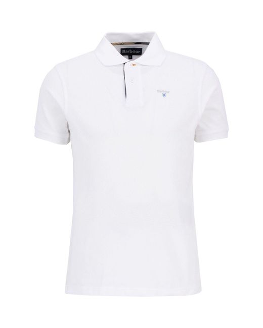Barbour White Classic Polo Shirt for men