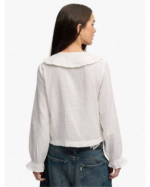 Superdry White Collared Blouse