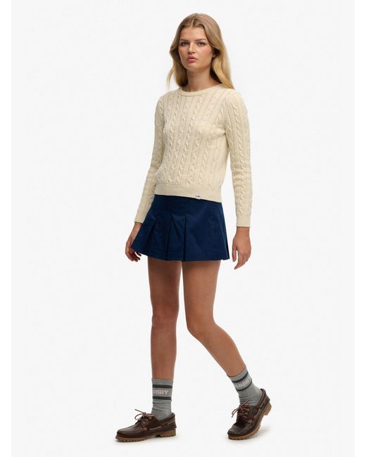 Superdry Blue Mini Pleated Skort