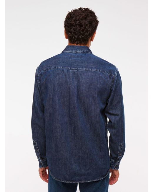 Abercrombie & Fitch Blue Denim Button-Up Shirt for men