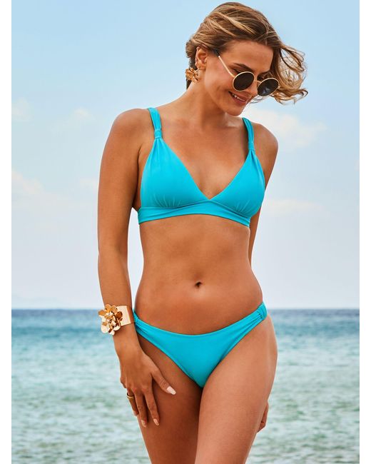 Sosandar Blue Knot Detail Bikini Top