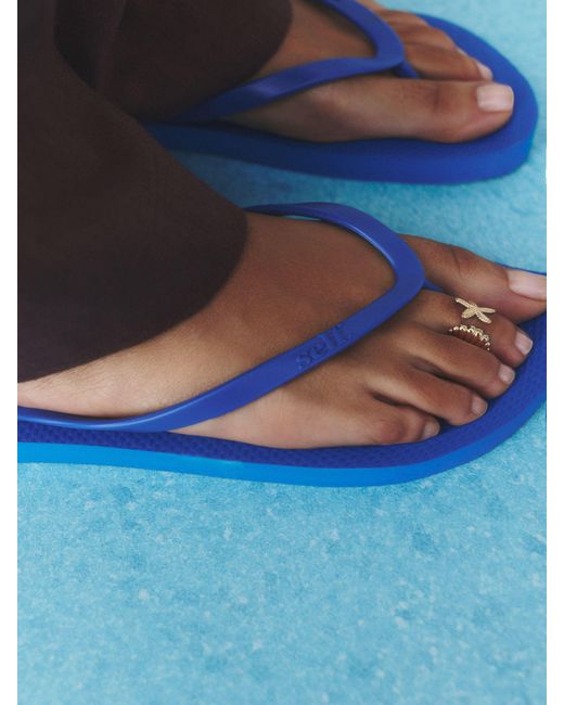 Self Blue Flip Flops