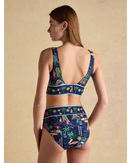 Joules Blue Panel V-Neck Bikini Top