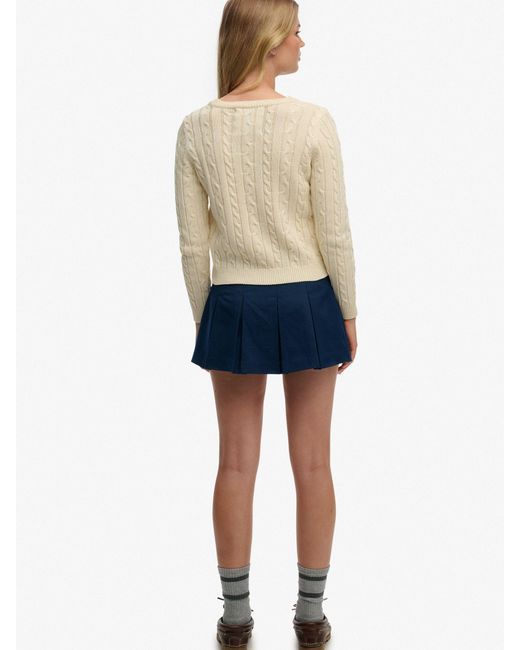 Superdry Blue Mini Pleated Skort