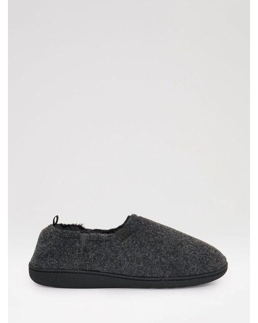 Threadbare White Elasticated Faux Fur Lined Slippers for men