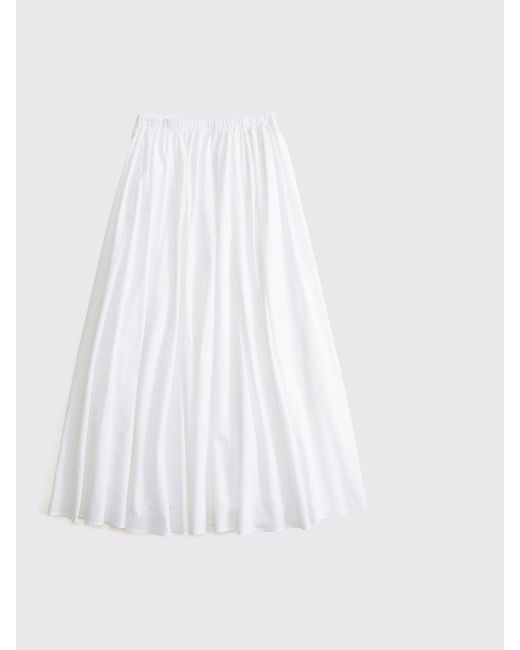 Abercrombie & Fitch White Elasticated Waist Full Maxi Skirt