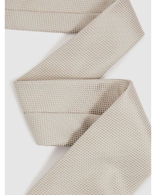 Reiss White Ceremony - Champagne Ceremony Textured Silk-blend Tie, One for men