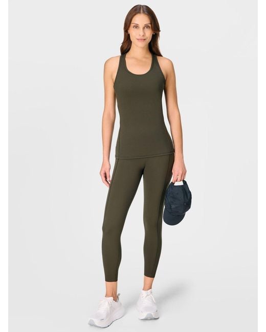 Sweaty Betty Green Full Length Power Ultrasculpt 7/8 High Waist Leggings