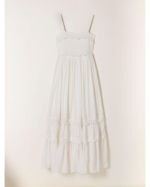 FatFace Natural Fatface Clara Regular Dobby Midi Dress