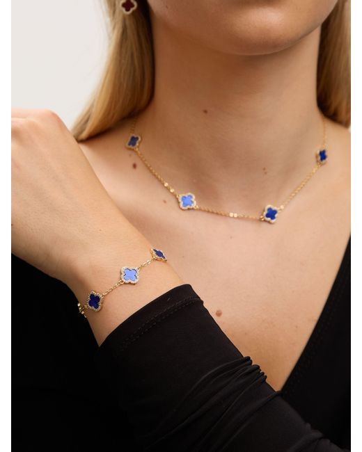 Jon Richard Blue Plated Lapis Clover Bracelet