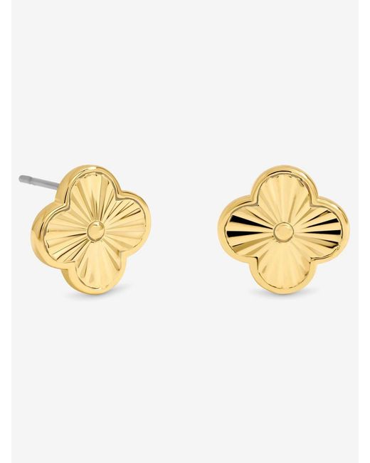 Jon Richard Metallic Diamond Cut Clover Earrings