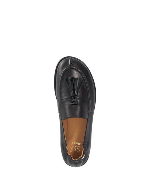 Dune Black Leather Grounding Suede Loafers