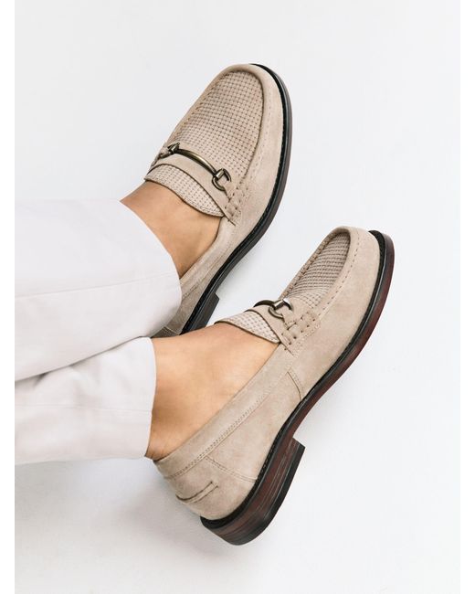 Next Natural Suede Snaffle Loafers for men