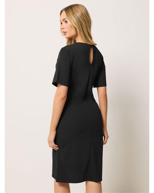 M Com Black Button Detail Shift Dress