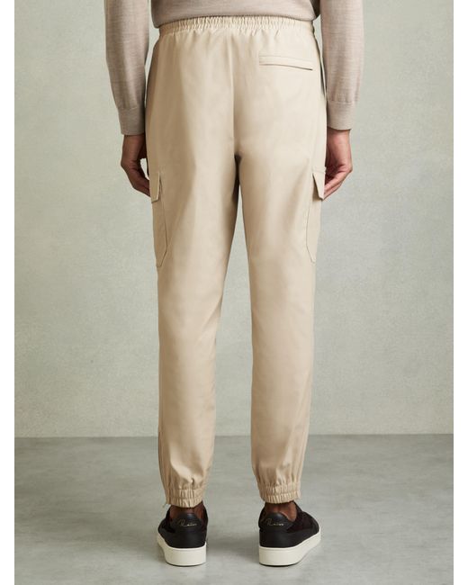 Reiss Natural Technical Cargo Drawstring Trousers for men