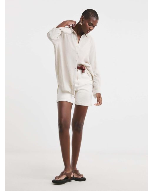 JD Williams Natural Relaxed Linen Mix Shirt