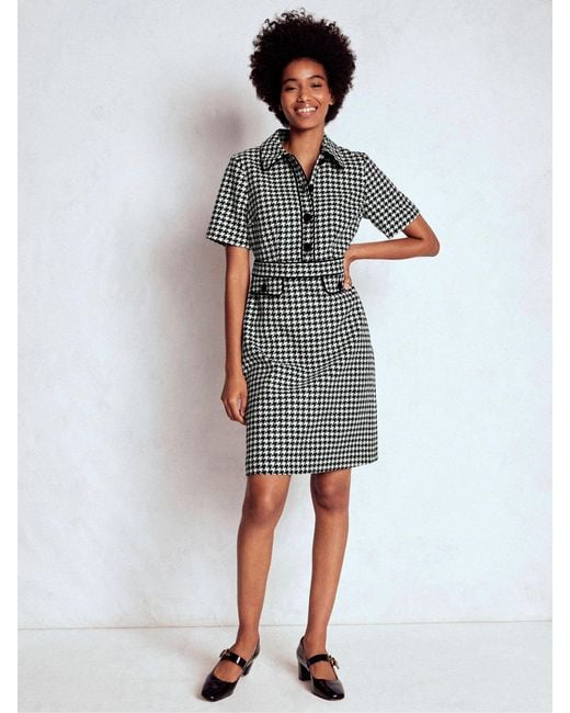 Boden Black Eda Wool Shift Dress