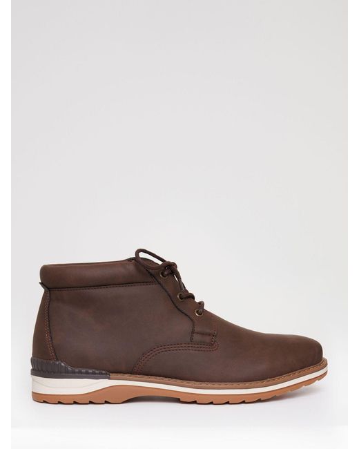 Threadbare Brown Lace-Up Boots for men