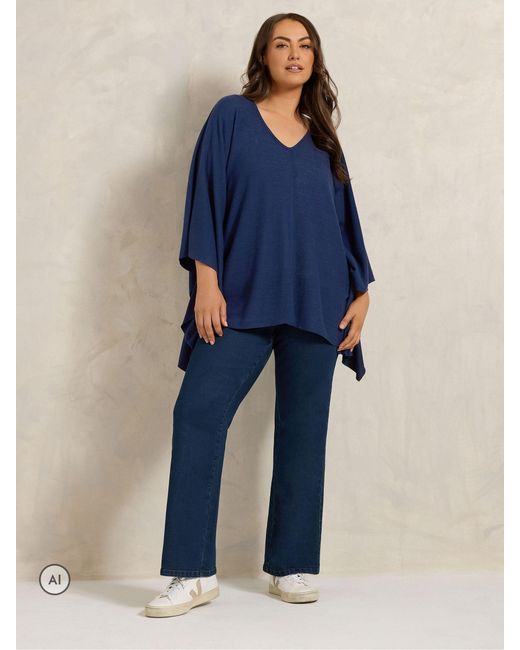 Evans Blue Flat Cape Top