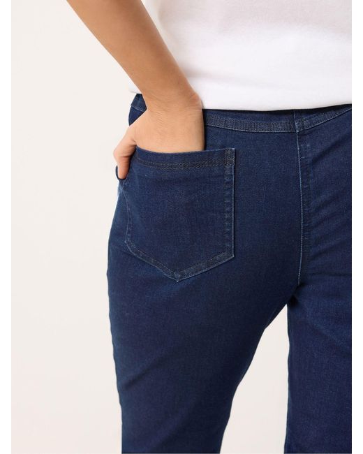 M Com Blue Denim Capri Jeans