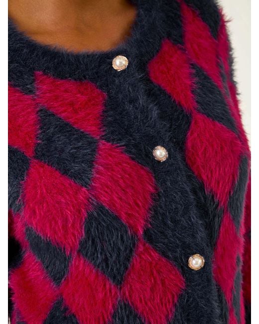 Roman Checkered Buttoned Cardigan