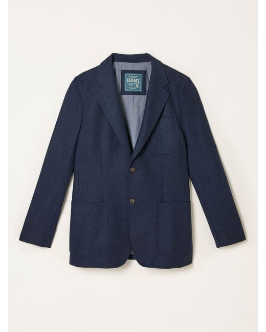 FatFace Blue Fatface Witley Wool Mix Herringbone Blazer for men