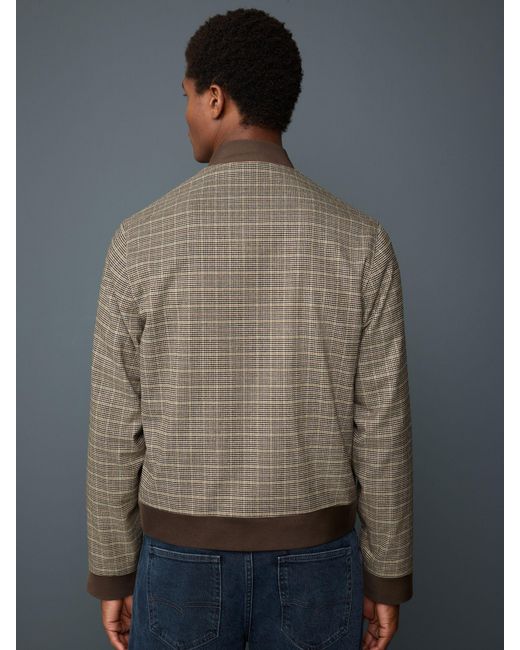 Next Blue Smart Check Bomber Jacket for men