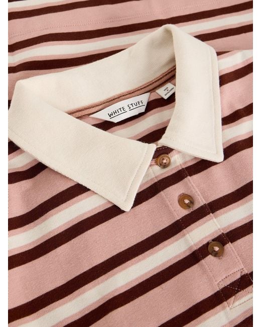White Stuff Pink Ruby Rugby Stripe Top