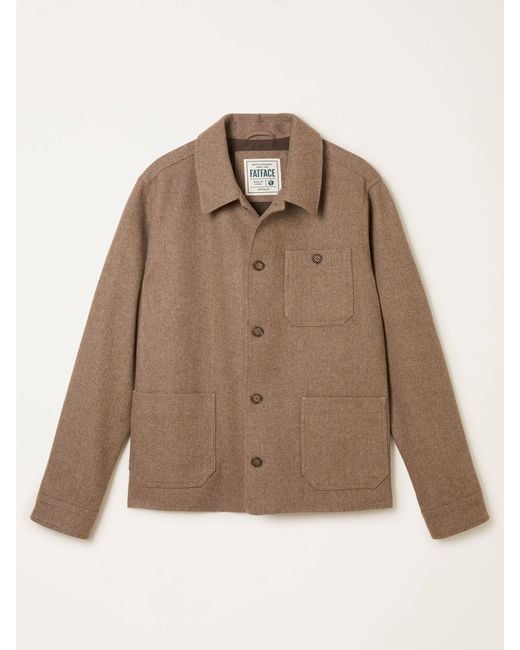 FatFace Natural Fatface Herringbone Worker Jacket for men