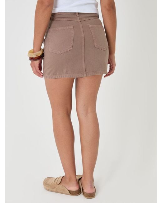 Threadbare White Denim Mini Skirt