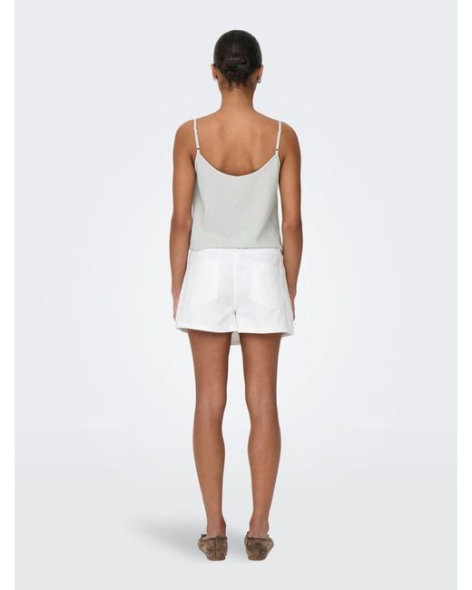 ONLY White Mini Denim Wrap Skort