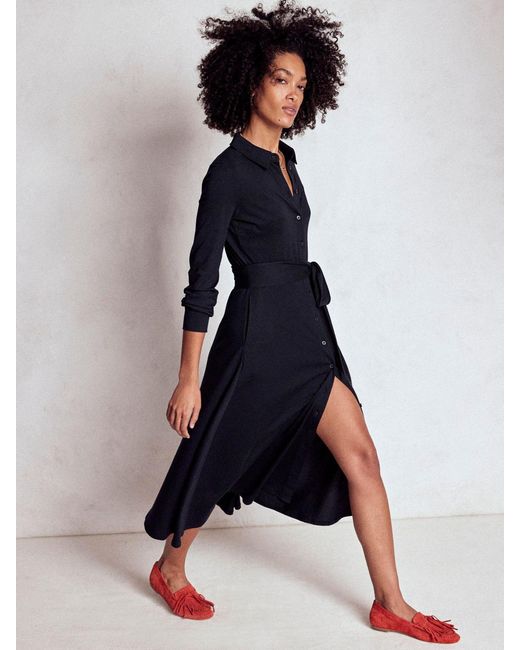 Boden Blue Marcia Jersey Shirt Dress