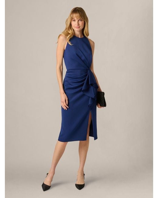 adrianna papell petite formal dresses Beaded Godet-Skirt Evening Gown shoulder neckline Adrianna Papell Petite Halter Ruffle