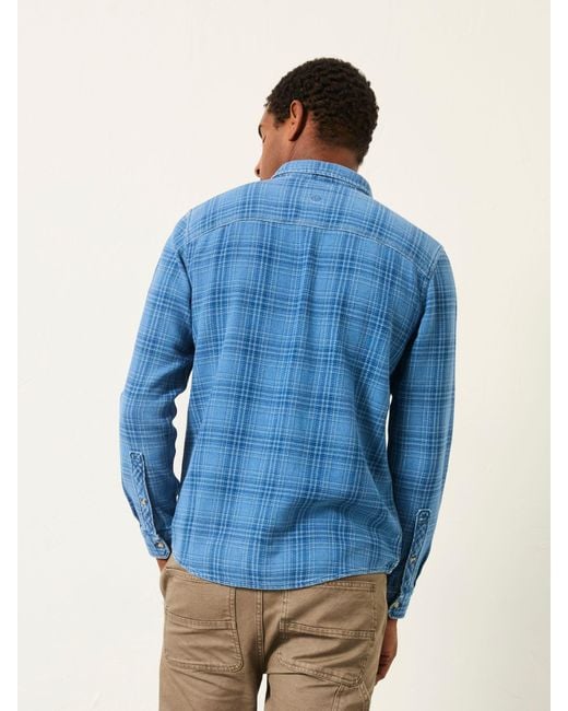 FatFace Blue Fatface Watton Long Sleeve Check Shirt for men