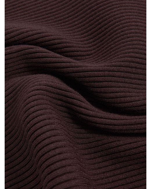 Reiss Multicolor Lara - Mink Off-the-shoulder Ribbed Midi Dress, L (us 12-14)