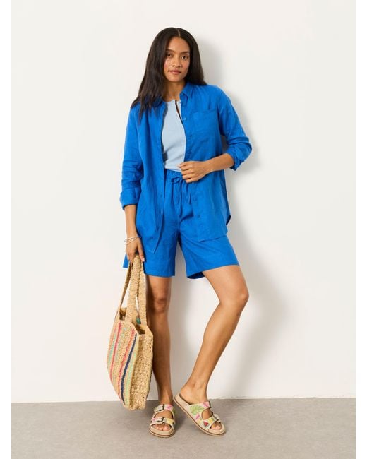 FatFace Blue Fatface Olivia Petite Linen Shirt